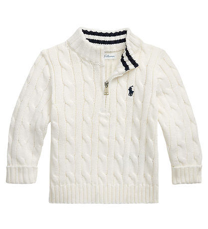 Polo Ralph Lauren Blouse w. Zipper - Knitted - White