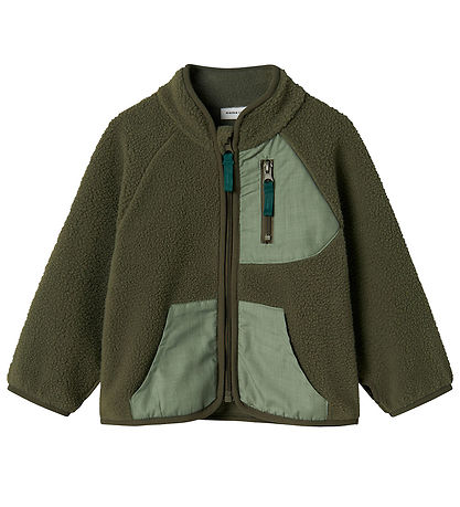 Name It Fleece Jacket - Teddy - NmmBuster - Dusty Olive