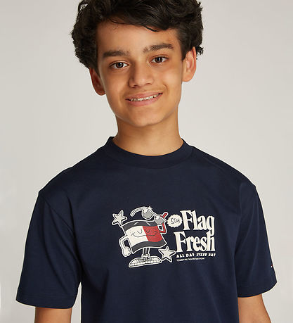 Tommy Hilfiger T-shirt - Flag Fun - Dark Night Navy w. Print