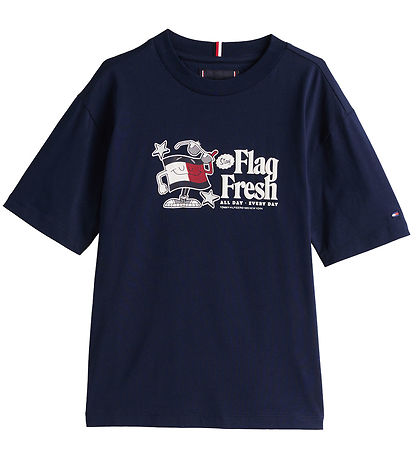 Tommy Hilfiger T-shirt - Flag Fun - Dark Night Navy w. Print