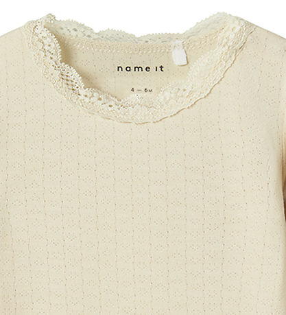 Name It Bodysuit L/æ - NbfTimian - Summer Sand w. Pointelle