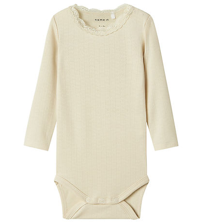 Name It Bodysuit L/æ - NbfTimian - Summer Sand w. Pointelle