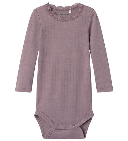 Name It Bodysuit L/æ - NbfTimian - Elderberry w. Pointelle