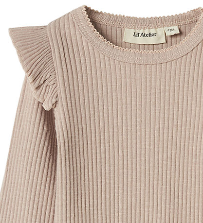 Lil' Atelier Bodysuit L/æ - Rib - NbfRaja - Shadow Gray