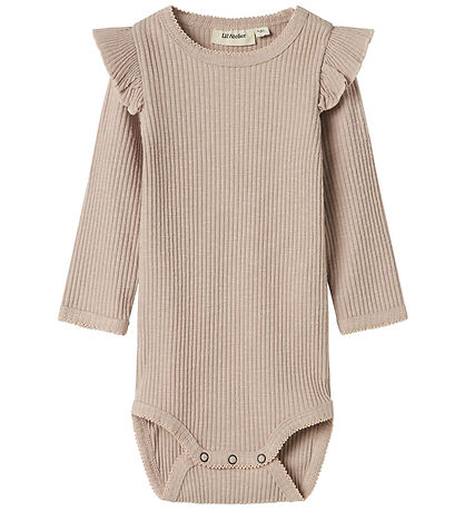 Lil' Atelier Bodysuit L/æ - Rib - NbfRaja - Shadow Gray