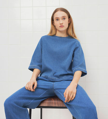 LMTD Blouse - 3/4 - NlfLotte - Light Blue Denim