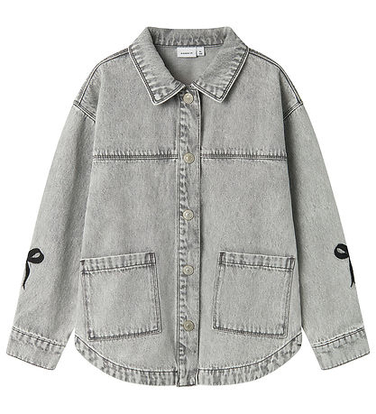 Name It Skyrta - NkfGloria - Light Grey Gallaefni