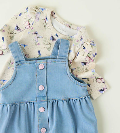 Name It Samfella L/Æ - NbfBela - Peyote Melange M. Fiðrildi