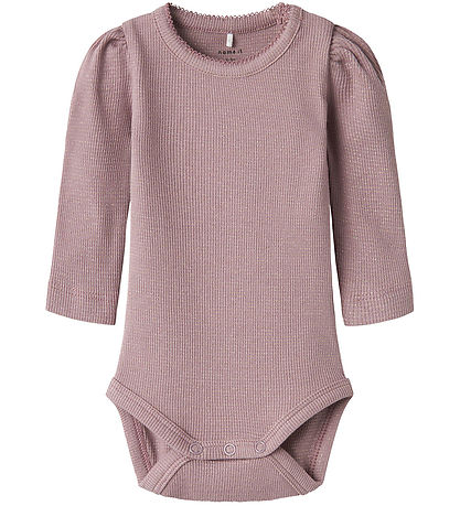 Name It Bodysuit L/Æ - NbfBinnie - Elderberry w. Mica checkers
