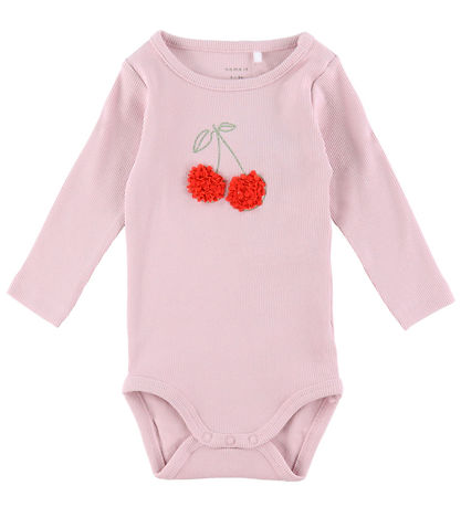 Name It Romper L/Æ - Rib - NbfBolia - Winsome Orchid m. Kers