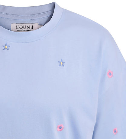 Hound T-Shirt - Hellblau m. Blumen