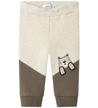 Name It Sweatpants - NbmTonno - Peyote Melange m. Tryck