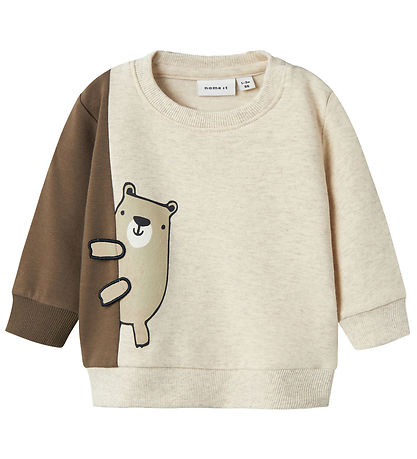 Name It Sweatshirt - NbmTonno - Peyote Melange w. Print Name It Sweatshirt - NbmTonno - Peyote Melange w. Print
