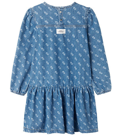 Name It Dress - NkfRuna - Medium+ Blue Denim w. Print Name It Dress - NkfRuna - Medium+ Blue Denim w. Print