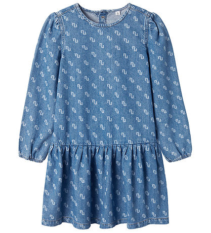Name It Dress - NkfRuna - Medium+ Blue Denim w. Print Name It Dress - NkfRuna - Medium+ Blue Denim w. Print