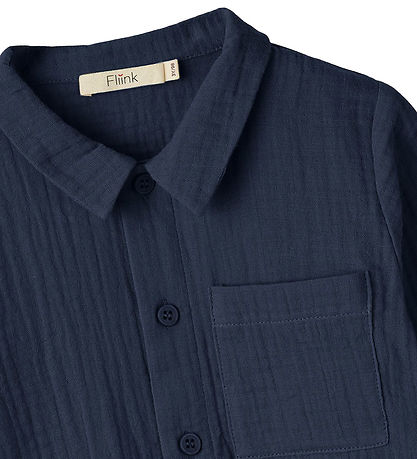 Fliink Chemise - Mousseline - Elmo - Insinia Blue Fliink Chemise - Mousseline - Elmo - Insinia Blue
