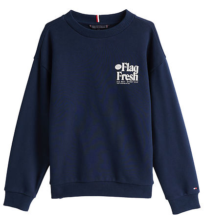 Tommy Hilfiger Sweatshirt - Fun Flag - Dark Night Navy Tommy Hilfiger Sweatshirt - Fun Flag - Dark Night Navy