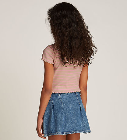 Tommy Hilfiger T-Shirt - Rib - Classic+ Beige Pink Sugar Stripe