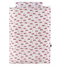 Nørgaard Madsens Bedding - Adult - White w. Fire trucks Nørgaard Madsens Bedding - Adult - White w. Fire trucks