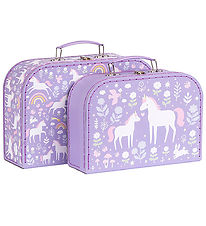 A Little Lovely Company Cardboard Suitcase - 2 pcs - 29x20/25.5x A Little Lovely Company Cardboard Suitcase - 2 pcs - 29x20/25.5x