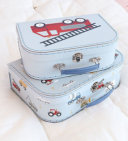A Little Lovely Company Cardboard Suitcase - 2 pcs - 29x20/25.5x A Little Lovely Company Cardboard Suitcase - 2 pcs - 29x20/25.5x