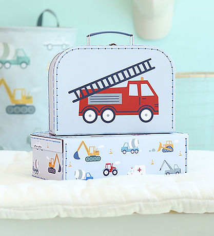 A Little Lovely Company Cardboard Suitcase - 2 pcs - 29x20/25.5x A Little Lovely Company Cardboard Suitcase - 2 pcs - 29x20/25.5x