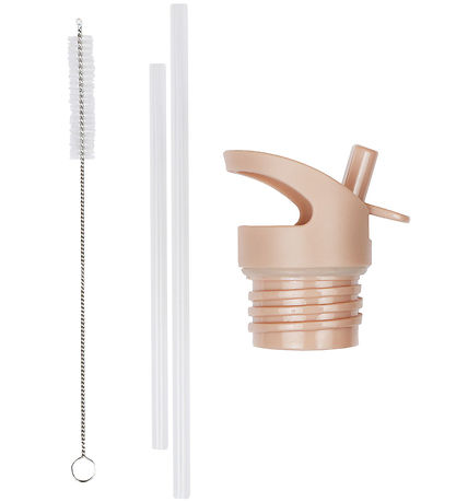 A Little Lovely Company Water Bottle Set - Lid/Straws/Brush - Ra