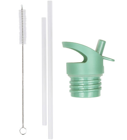 A Little Lovely Company Water Bottle Set - Lid/Straws/Brush - Fo A Little Lovely Company Water Bottle Set - Lid/Straws/Brush - Fo