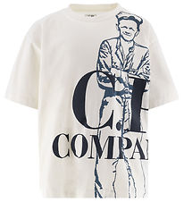C.P. Company Stuttermabolur - Grisja White M. Rykugt Blár/Dökkbl C.P. Company Stuttermabolur - Grisja White M. Rykugt Blár/Dökkbl