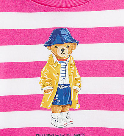 Polo Ralph Lauren T-shirt - Pink/White Striped w. Soft Toy