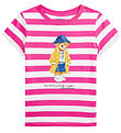 Polo Ralph Lauren T-shirt - Pink/White Striped w. Soft Toy Polo Ralph Lauren T-shirt - Pink/White Striped w. Soft Toy