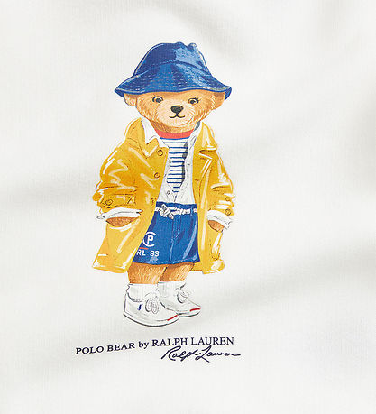 Polo Ralph Lauren Sweatshirt/Leggings - Vit/Marinblå m. Gosedjur