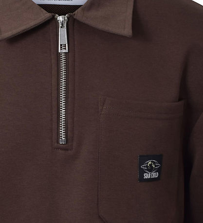 Hound Sweatshirt m. Dragkedja - Mörkbrun