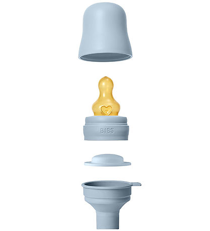 BIBS Feeding Bottle - 270 mL - PP/Natural Rubber - Baby Blue