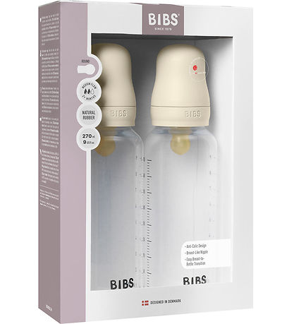 BIBS Feeding Bottle - 2-Pack - 270 mL - PP/Natural Rubber - Ivor BIBS Feeding Bottle - 2-Pack - 270 mL - PP/Natural Rubber - Ivor