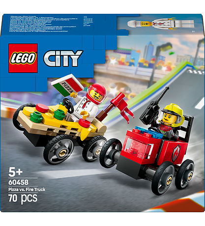 LEGO® City - Pizza vs. Fire Truck Race Car Pack 60458 - 70 Set
