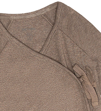 That's Mine Wrap Bodysuit L/æ - Rib - Becca - Brown Melange