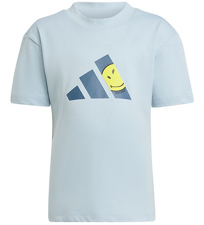 adidas Performance T-Shirt/Sweatshorts - Blau/Gelb m. Smileys adidas Performance T-Shirt/Sweatshorts - Blau/Gelb m. Smileys