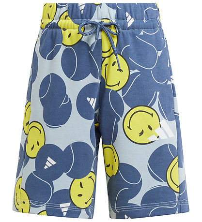 adidas Performance T-Shirt/Sweatshorts - Blau/Gelb m. Smileys adidas Performance T-Shirt/Sweatshorts - Blau/Gelb m. Smileys