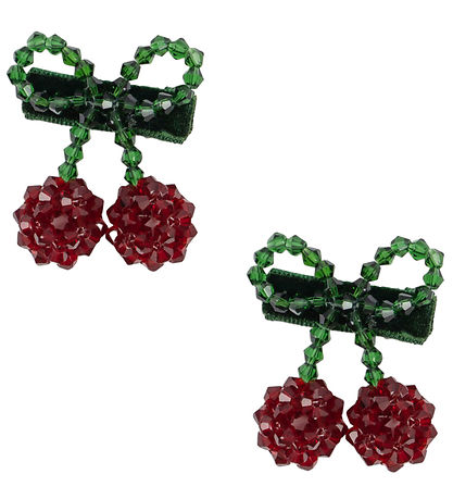 Konges Sløjd Hiusklipsi - 2 kpl - Cherry - 4x4,5 cm - Punainen/G