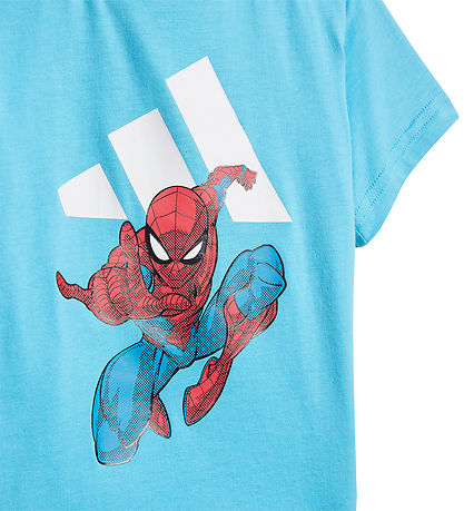 adidas Performance T-Shirt/Shorts - Marvel - Helles Cyan/Weiß m.