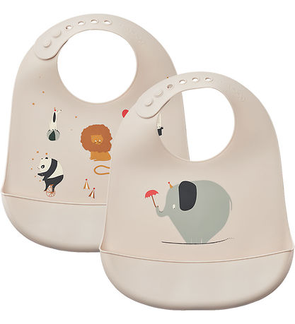 Liewood Bibs - Silicone - 2-Pack - Tilda - Circus/Sandy