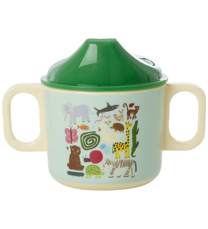 Rice Dinner Set - Melamine - 4 pcs - Wildlife Print - Mint