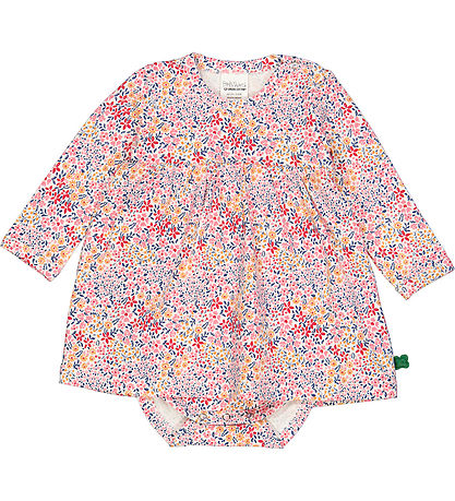 Freds World Bodysuit w. Skirt L/æ - Bloom - Almond/Papaya/Navy