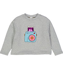 Freds World Sweatshirt - Hello Snap - Grey Melange Freds World Sweatshirt - Hello Snap - Grey Melange
