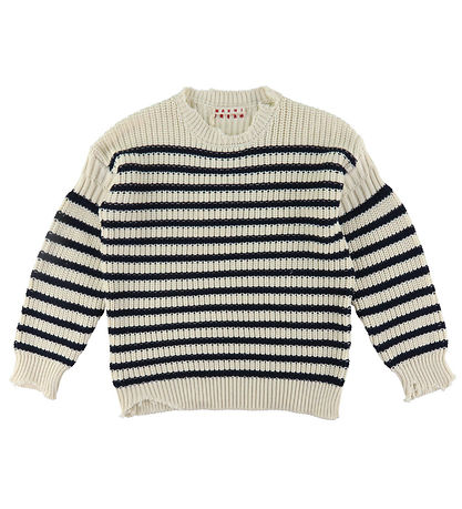Marni Bluse - Strick - Off White/Navy Gestreift
