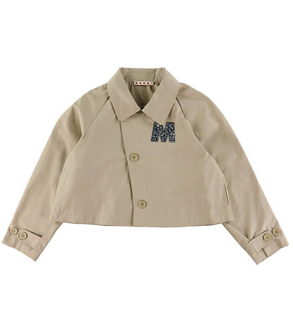 Marni Jacket - Cropped - Sand Beige w. Rhinestone Marni Jacket - Cropped - Sand Beige w. Rhinestone