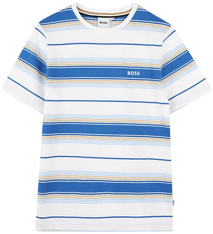 BOSS T-shirt - Light blue/White Striped