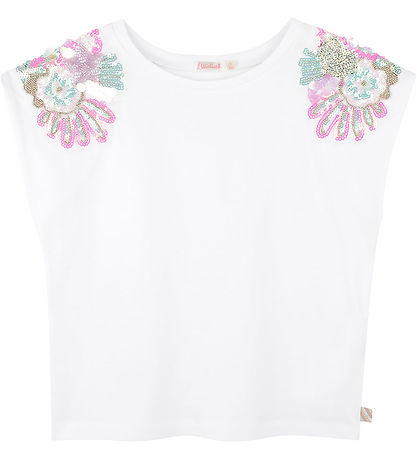 Billieblush T-Shirt - Blanc av. Paillettes Billieblush T-Shirt - Blanc av. Paillettes