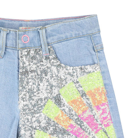 Billieblush Shorts - Denim - Double Stone/Bleach m. Paljetter